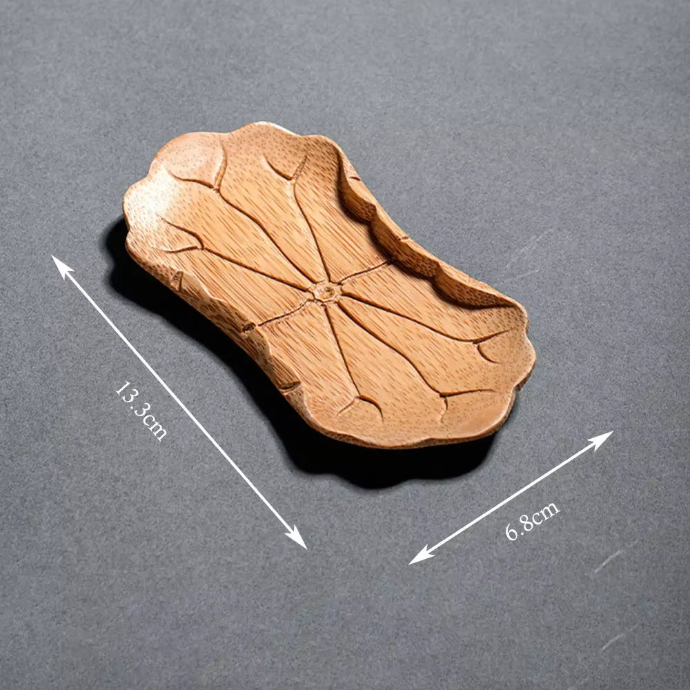 Bamboo Hand-Carved Teaspoon Traditional Kung Fu Teaware Accessories Take Leaf-Shaped Tools Chaze Coffee Beans Dosing Cup Trays