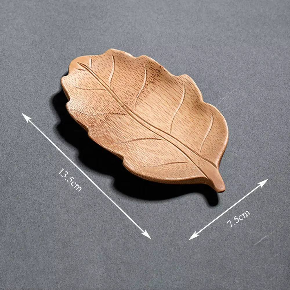 Bamboo Hand-Carved Teaspoon Traditional Kung Fu Teaware Accessories Take Leaf-Shaped Tools Chaze Coffee Beans Dosing Cup Trays