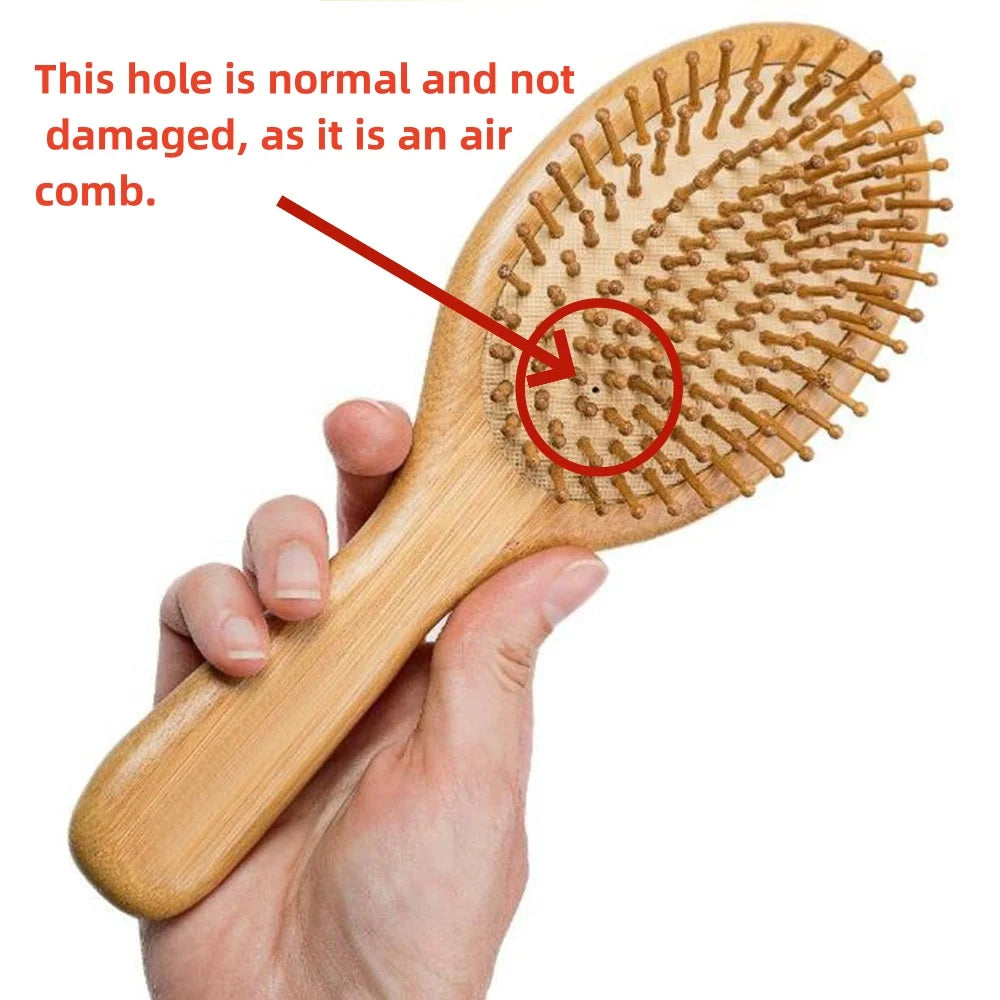 1PC Wood Comb Professional Healthy Paddle Cushion Hair Loss Massage Brush Hairbrush Comb Scalp Hair Care Healthy Bamboo Comb