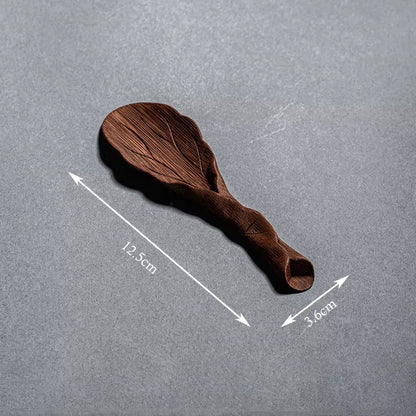Bamboo Hand-Carved Teaspoon Traditional Kung Fu Teaware Accessories Take Leaf-Shaped Tools Chaze Coffee Beans Dosing Cup Trays